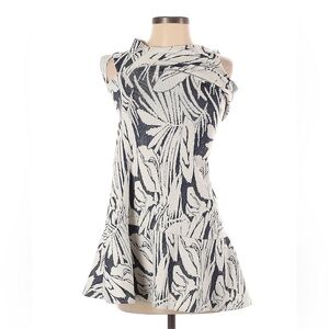 Mango Black and Cream Patterned Dress